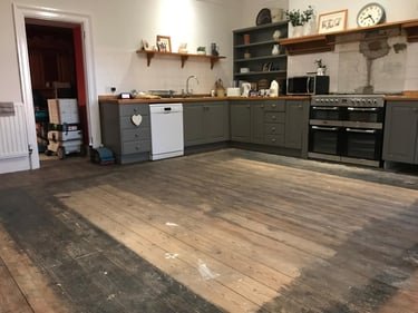 Kitchen floor before sanding