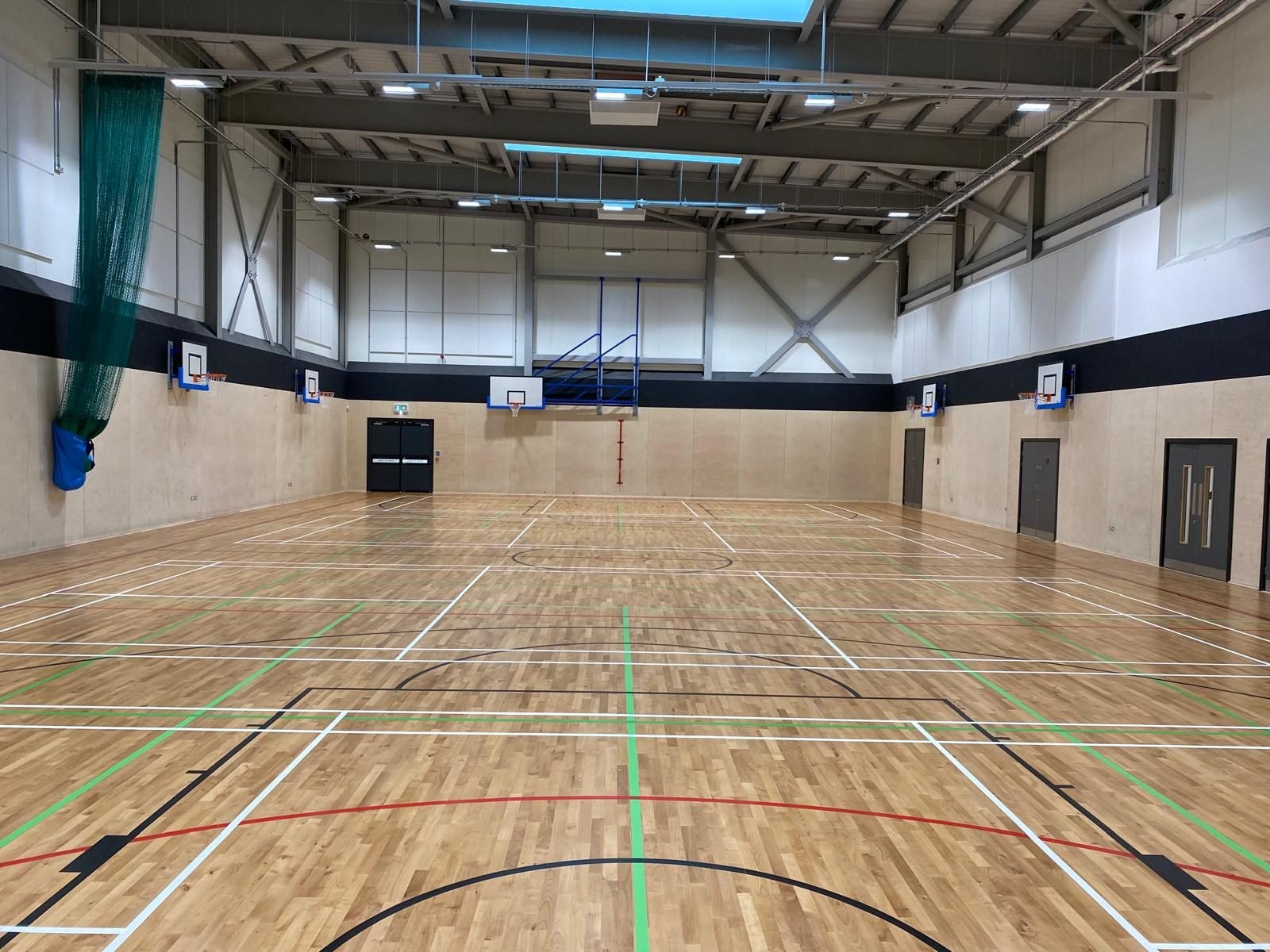 Oak sports hall floor