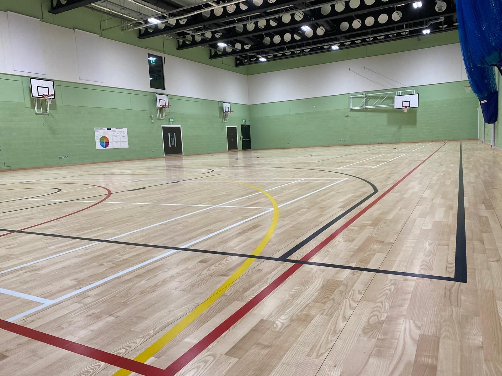 Sports hall, sanded and lined